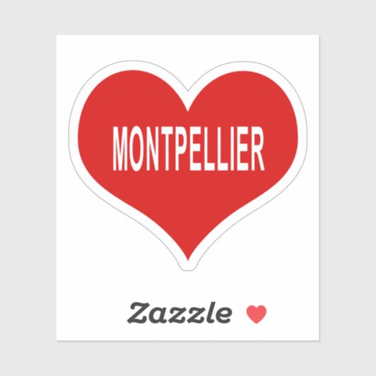 MONTPELLIER Rode Liefde Hart Vinyl Sticker (Vel)