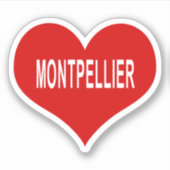 MONTPELLIER Rode Liefde Hart Vinyl Sticker (Voorkant)