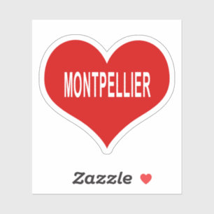 MONTPELLIER Rood Hart Vinyl Sticker