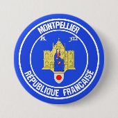 Montpellier Round Emblem Ronde Button 7,6 Cm (Voorkant)
