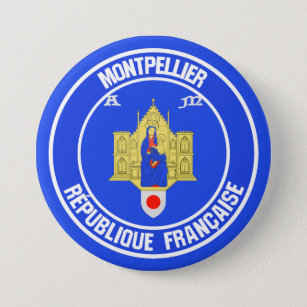 Montpellier Round Emblem Ronde Button 7,6 Cm