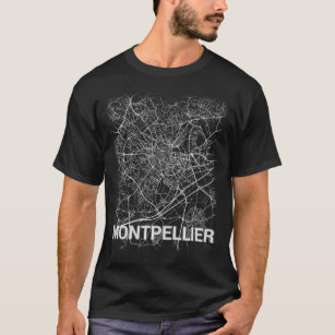 Montpellier-stadskaart (GROTE AFDRUKKEN) T-shirt