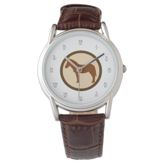 Montre classique GEEKLEY marron & beige Horloge (Voorkant)