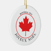 Montreal 2014 kerstornament (Joyeux Noël) Keramisch Ornament (Rechts)