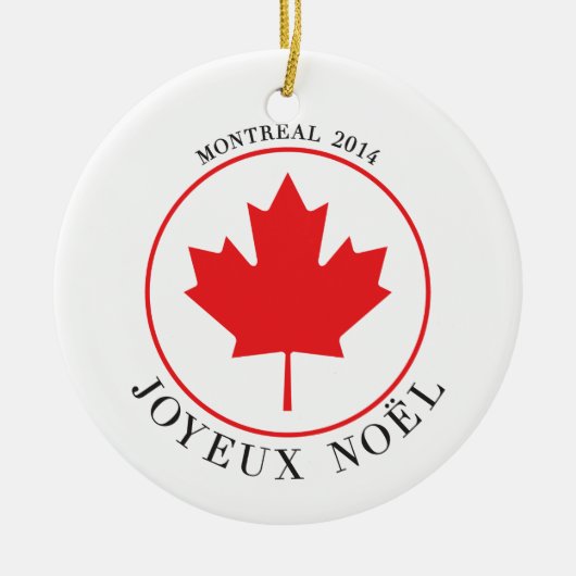 Montreal 2014 kerstornament (Joyeux Noël) Keramisch Ornament (Voorkant)