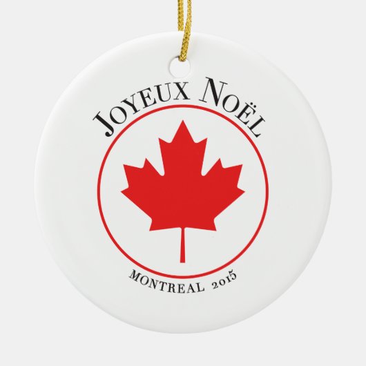 Montreal 2015 kerstversiering keramisch ornament (Voorkant)