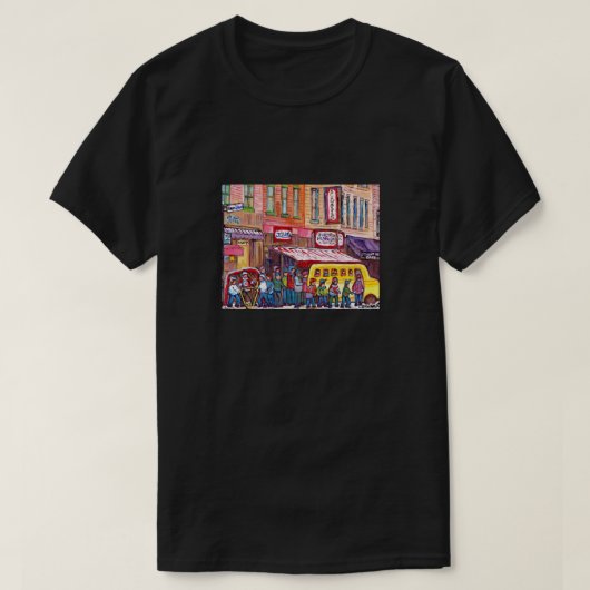 MONTREAL ART HOCKEY FUN STREET SCENE PAINTINGS WIN T-SHIRT (Design voorkant)