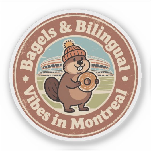 Montreal Bagels & Tweetalige Sfeer Sticker (Voorkant)
