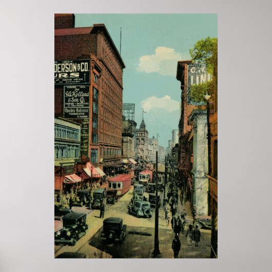 Montreal bezet St. Catherine Street 1920s Poster (Voorkant)