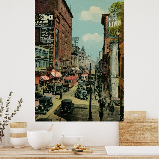 Montreal bezet St. Catherine Street 1920s Poster (Keuken)
