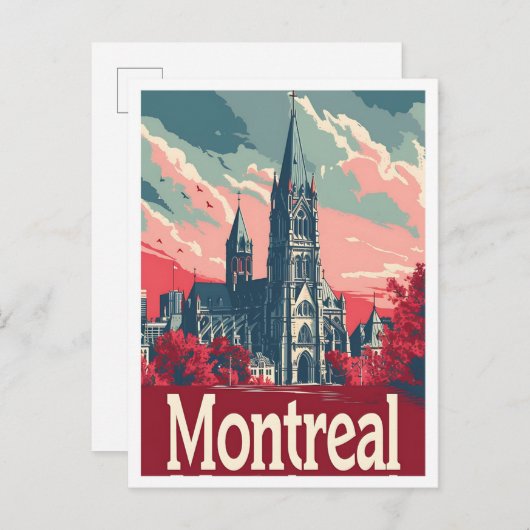 Montreal Canada Art vintage Travel Briefkaart (Voorkant / Achterkant)