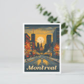 Montreal Canada Art Vintage Travel Illustratie Briefkaart (Staand voorkant)