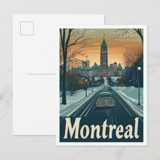 Montreal Canada Art Vintage Travel Illustratie Briefkaart (Voorkant / Achterkant)