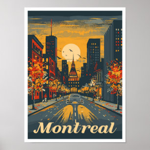 Montreal Canada Art Vintage Travel Illustratie Poster