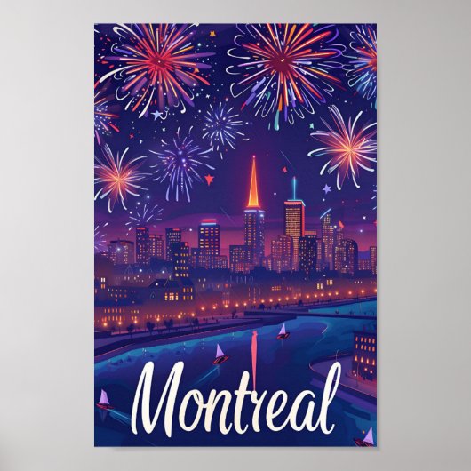Montreal Canada Artistic Travel Illustration Poster (Voorkant)