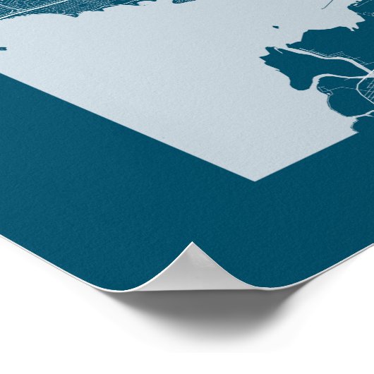 Montreal - Canada Dark Blue City Map Poster (Hoek)