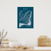 Montreal - Canada Dark Blue City Map Poster (Keuken)
