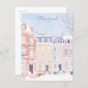 Montreal Canada Gouache Verf Illustratie Reizen Briefkaart