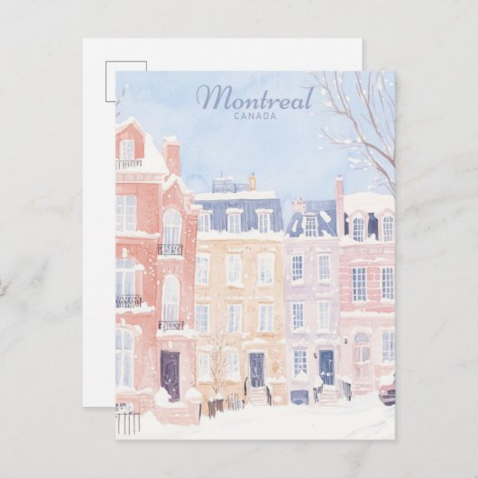 Montreal Canada Gouache Verf Illustratie Reizen Briefkaart (Voorkant / Achterkant)