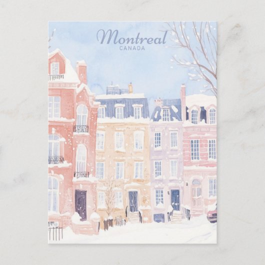 Montreal Canada Gouache Verf Illustratie Reizen Briefkaart (Voorkant)
