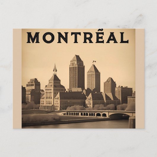 Montreal Canada Klassieke Silhouette Briefkaart (Voorkant)