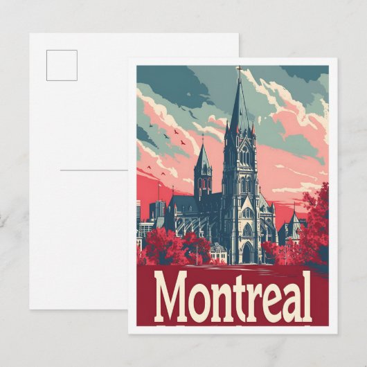 Montreal Canada Kunst vintage Reizen Briefkaart (Voorkant / Achterkant)