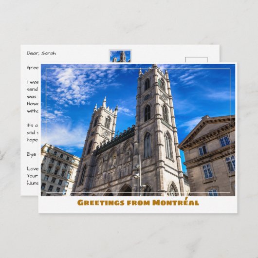 Montréal Canada Notre Dame Kathedraal Modern Briefkaart (Voorkant / Achterkant)