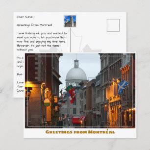 Montréal Canada Oude Stad bij Dusk Briefkaart