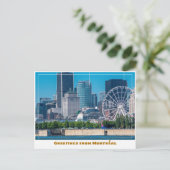 Montréal Canada Port & Skyline Modern Briefkaart (Staand voorkant)