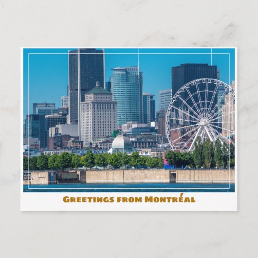 Montréal Canada Port & Skyline Modern Briefkaart (Voorkant)