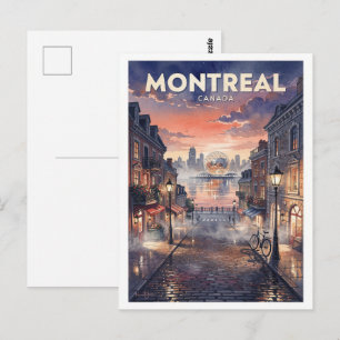 Montreal Canada Reis in Retro Stijl Briefkaart