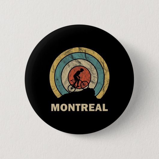 Montreal Canada Retro Fietsen Mtb Ronde Button 5,7 Cm (Voorkant)