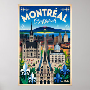 Montréal Canada Retro Reisposter Kunst Poster