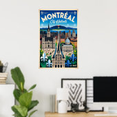 Montréal Canada Retro Reisposter Kunst Poster (Thuiskantoor)