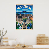 Montréal Canada Retro Reisposter Kunst Poster (Keuken)