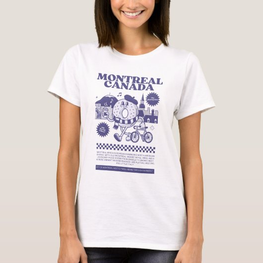 Montreal Canada Retro Zakeloft Silhouet T-shirt (Voorkant)