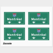 Montreal, Canada Road Sign Rechthoekige Sticker (Vel)