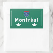 Montreal, Canada Road Sign Rechthoekige Sticker (Tas)