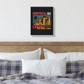 Montreal Canada Silhouette Retro Reis Grafisch Ont Canvas Afdruk (Insitu (Slaapkamer))