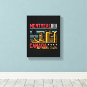 Montreal Canada Silhouette Retro Reis Grafisch Ont Canvas Afdruk (Insitu (Houten vloer))