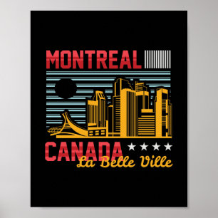 Montreal Canada Silhouette Retro Reis Grafisch ont Poster