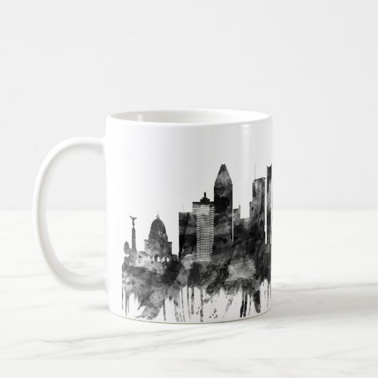 Montreal Canada Skyline BW Koffiemok (Links)