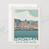 Montreal, Canada | Skyline | Datum opslaan Uitnodiging Briefkaart (Voorkant / Achterkant)