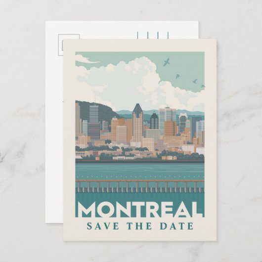 Montreal, Canada | Skyline | Datum opslaan Uitnodiging Briefkaart (Voorkant / Achterkant)