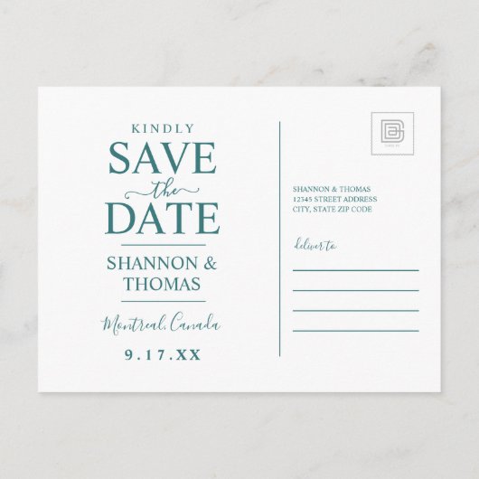 Montreal, Canada | Skyline | Datum opslaan Uitnodiging Briefkaart (Achterkant)