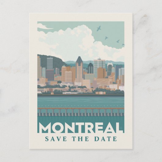 Montreal, Canada | Skyline | Datum opslaan Uitnodiging Briefkaart (Voorkant)