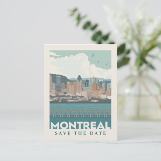 Montreal, Canada | Skyline | Datum opslaan Uitnodiging Briefkaart (Staand voorkant)