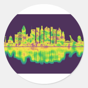 Montreal Canada Skyline Ronde Sticker