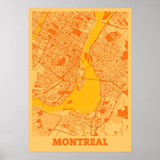 Montreal - Canada Sunset City Map Poster (Voorkant)