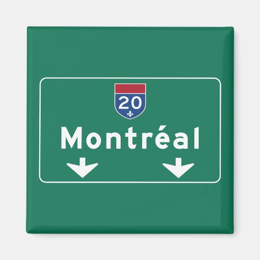 Montreal, Canada verkeersbord Magneet (Voorkant)